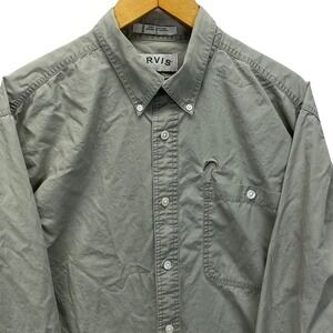 ORVIS Mens Long Sleeve Button Down Shirt Green Trout Fishing Logo Size L